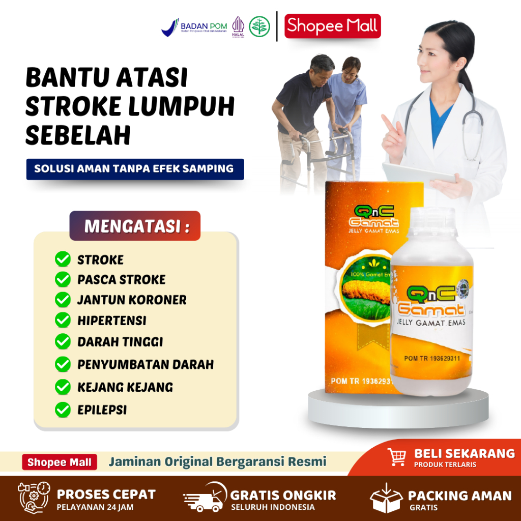 Obat Stroke Herbal Premium Obat Darah Tinggi Hipertensi Qnc Jelly Gamat Asli Original