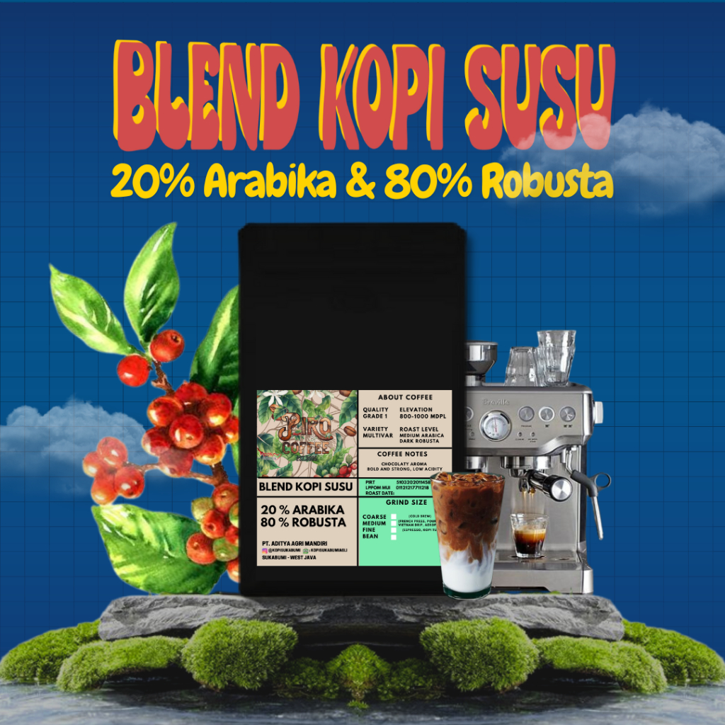 

Biji Kopi Blend 20% Arabica & 80% Robusta (1 Kg) - House Blend Kopi Susu