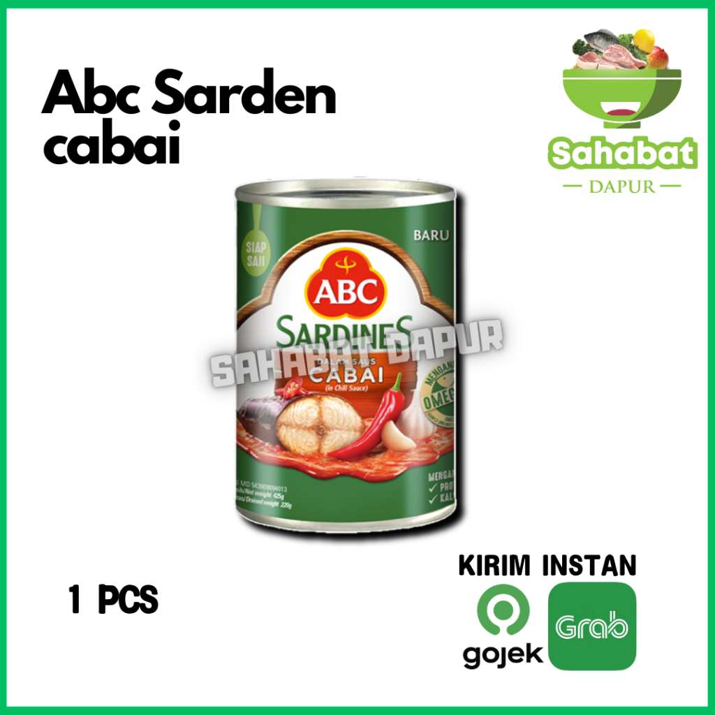 

Sarden ABC Cabai / Ikan Sarden Cabai / Sarden Kaleng 155gr - Sahabatdapur