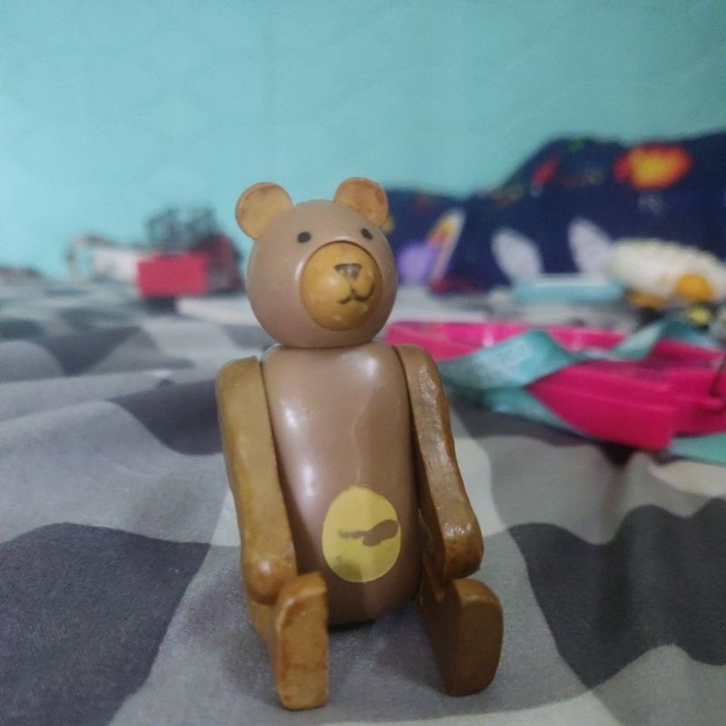 mainan figur vintage fisher price little people circus bear brown bear