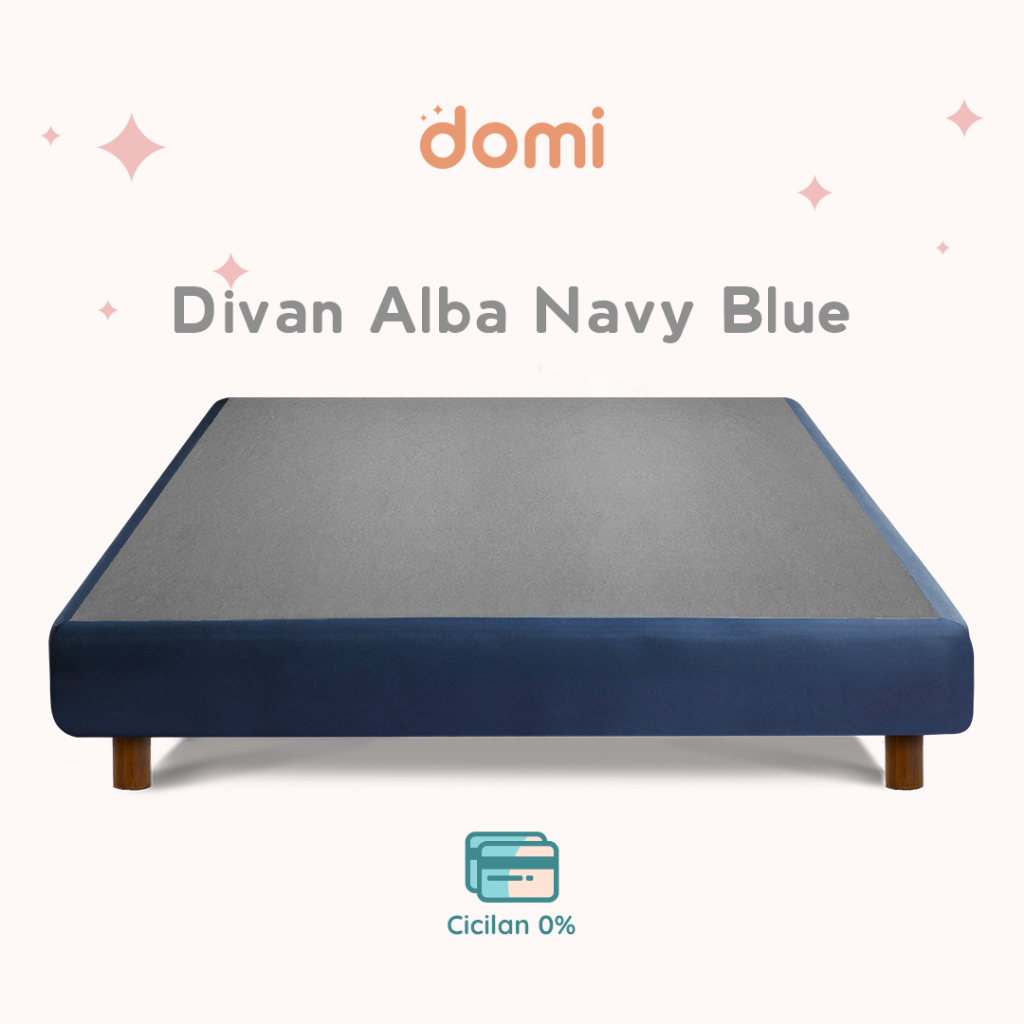 Domi Dipan Alba Navy Blue / Tempat Tidur / Divan Kasur Springbed / Modern Minimalis