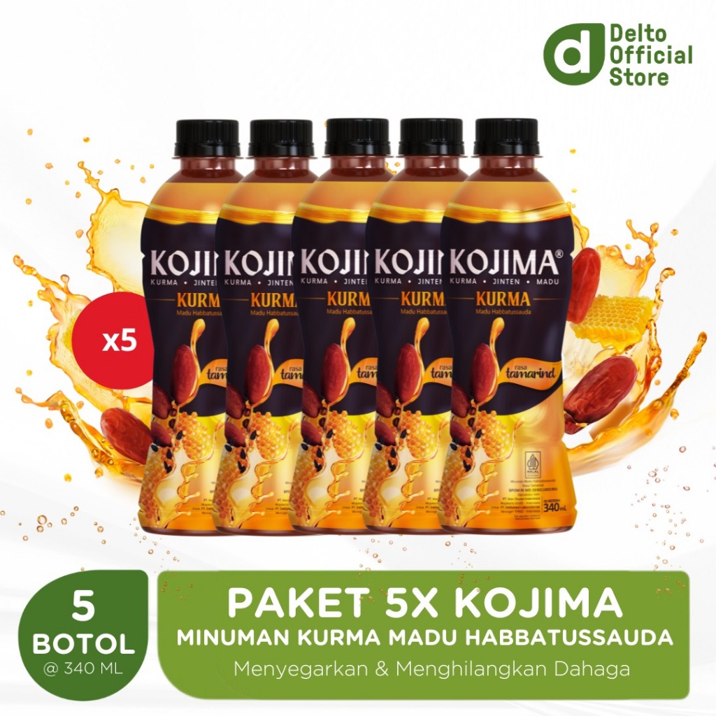 

Paket 5X Kojima Minuman Kurma Madu Habbatussauda (Jinten Hitam) 340 ml - Enakk Sehat Menyegarkan Menghilangkan Dahaga