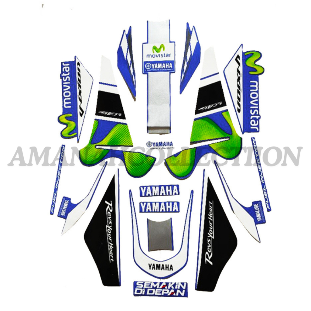 Stiker Striping Vixion Movistar 2015 BIRU - Striping Standar Vixion 2015 Berkualitas dan Murah