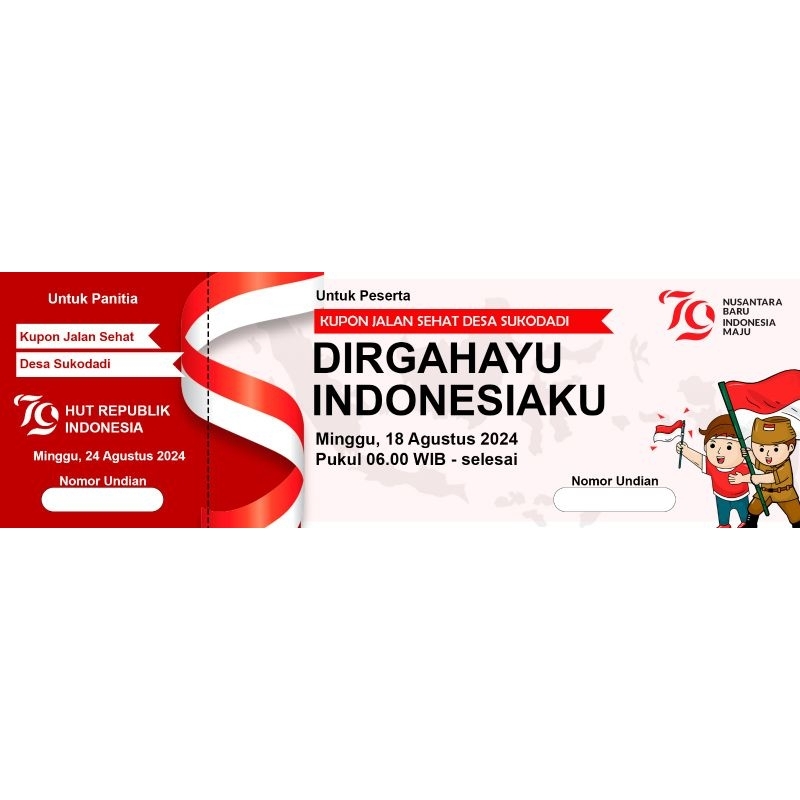 

kupon jalan sehat full colour ukuran 16x5 cm / kupon custom