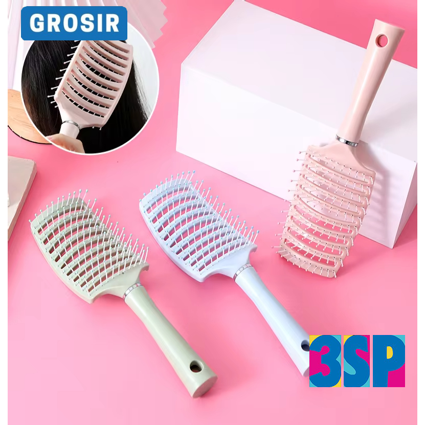 3SP | SR83 Sisir Besar Kotak Anti Rontok Model Melengkung Pijat Kesehatan Pria Dan Wanita Sisir Anti