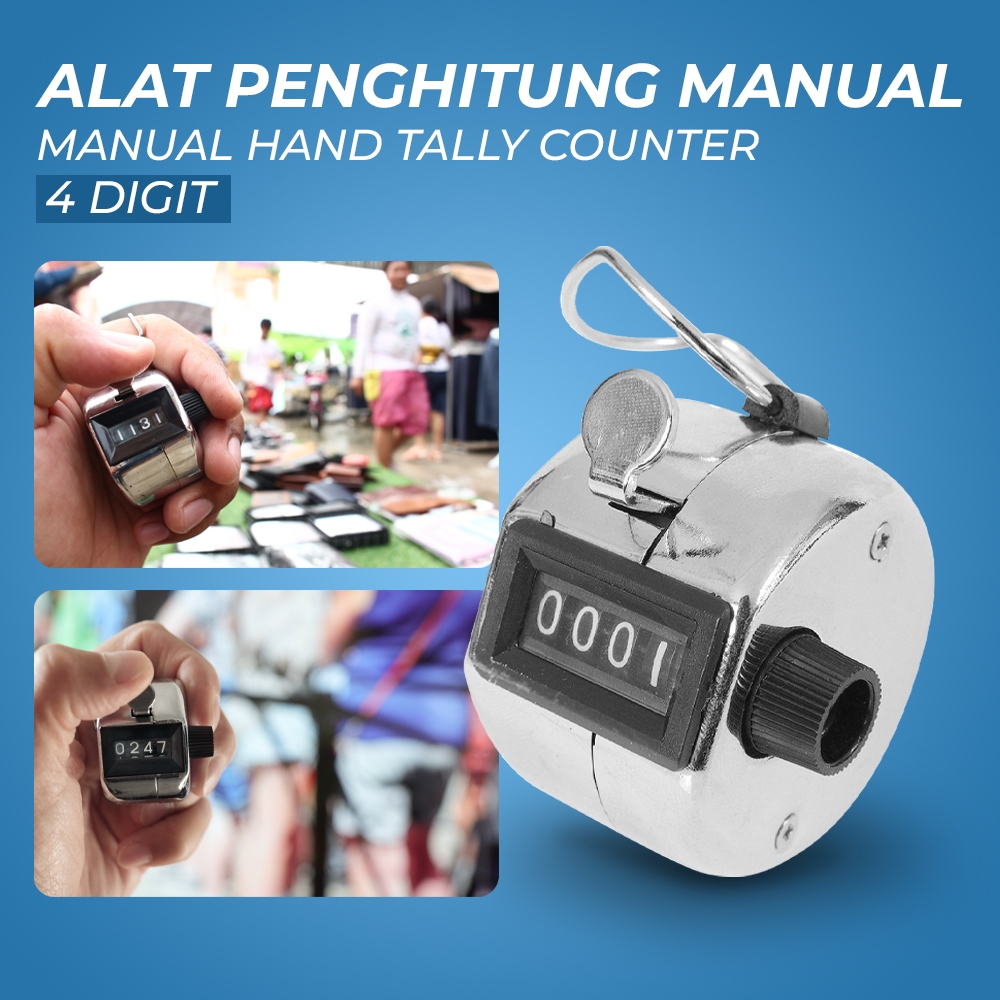 Hand Tally Counter 4 Digit / Alat Hitung Cepat Manual Tasbih Counter