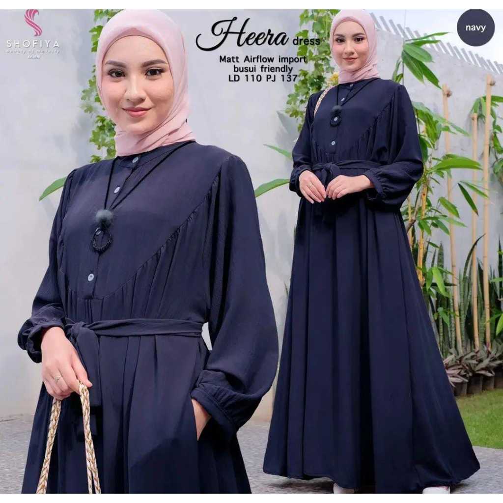 Heera dress gamis wanita maxy wanita crinckle terbaru 2024 memothboutique