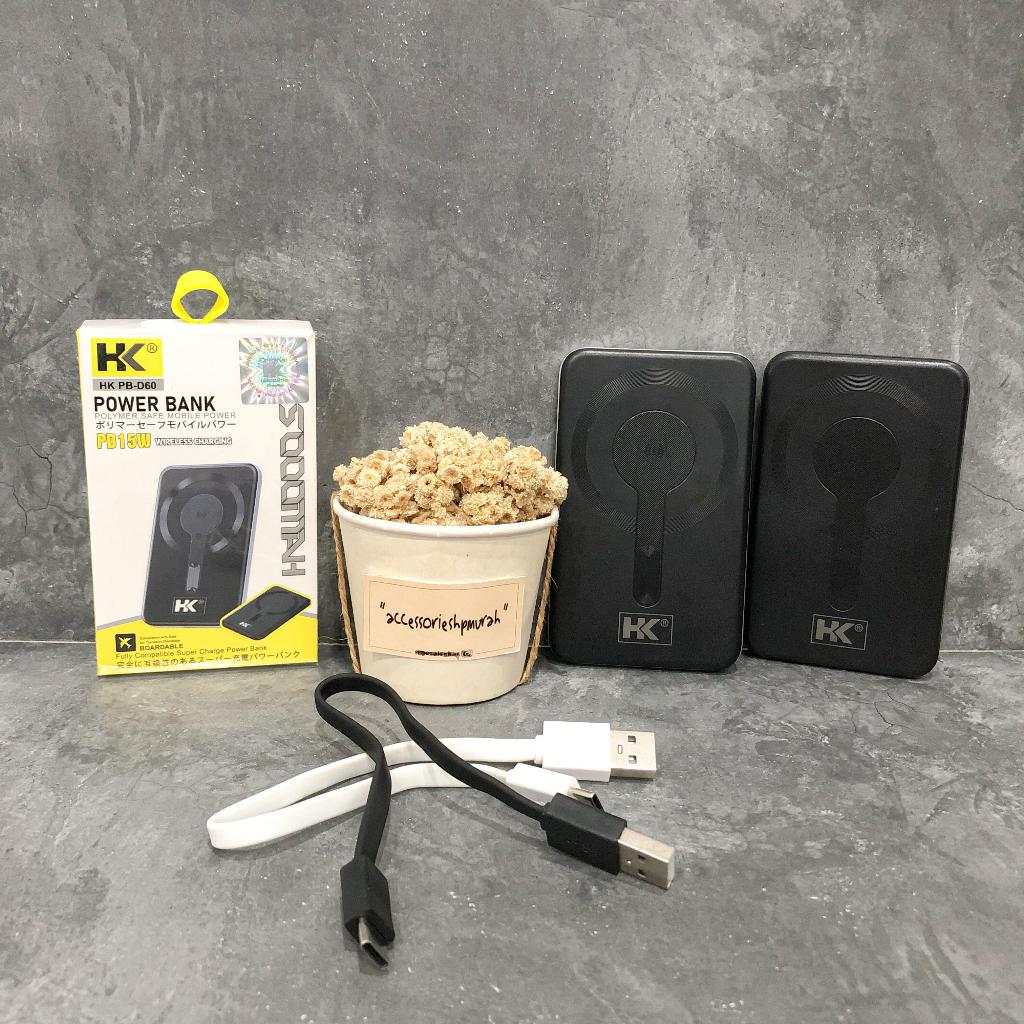POWERBANK HK D60 5000 MAH / WIRELESS POWERBANK BY HK
