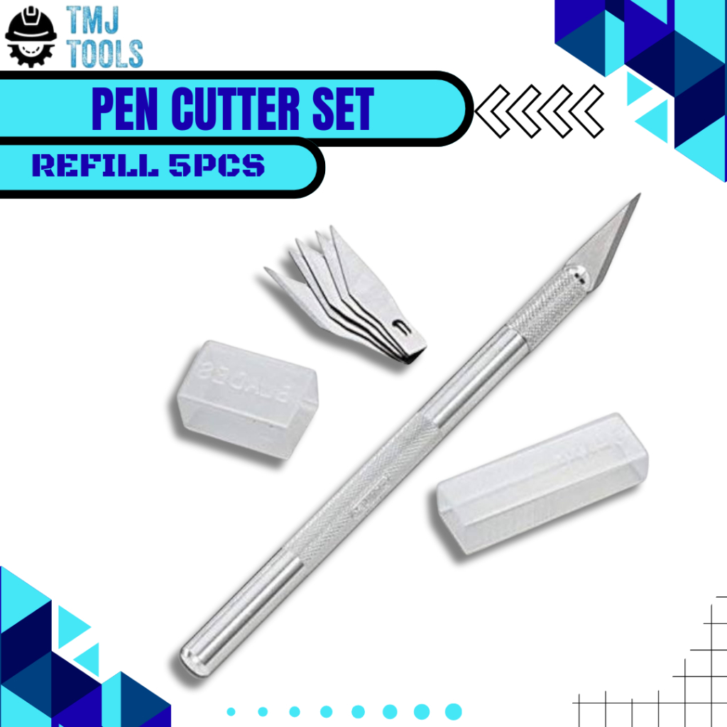 

Paket Pen Cutter Free Refill Pen Cutter Pisau Ukir Potong Kertas Kecil Stiker Alat Pemotong Akrilik HPL PCB PVC Sheet Paper