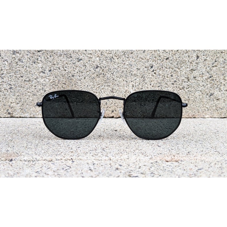 New Kacamata Rayban Hexagonal Full Black Original Second