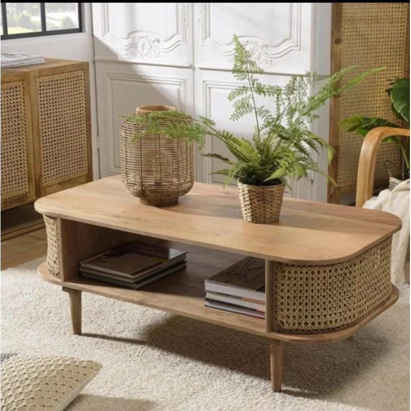 meja tamu retro minimalis meja rotan tamu meja retro