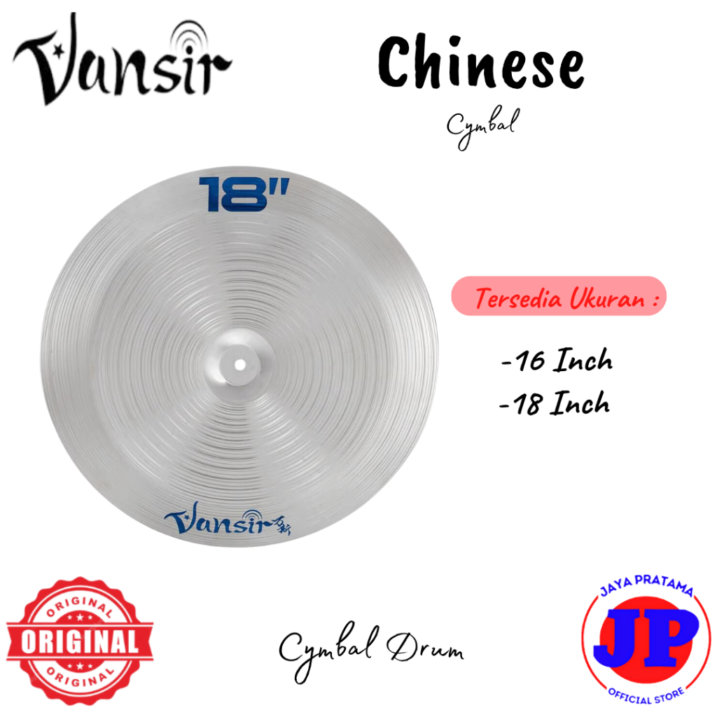 Vansir Chinese 16"/18" Cymbal Drum Silver Original