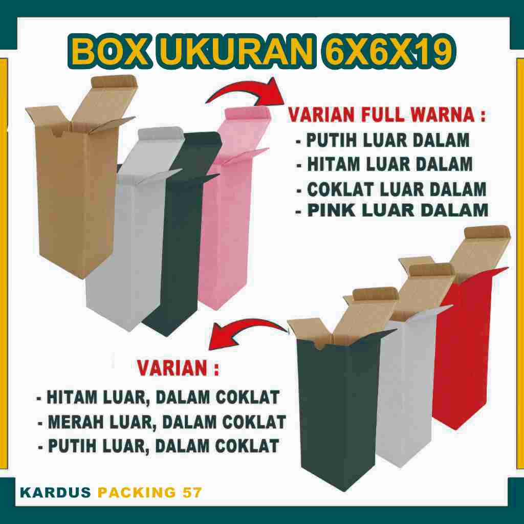 

(Paket 50 PCS) Box 6x6x19 Cm / Box Polos / Karton Packing / Box Parfum / Box Tumbler