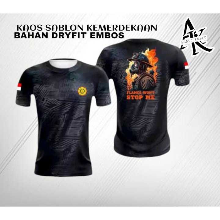 kaos embos damkar /kaos jersey damkar pemadam terbaru /bahan dryfit embos