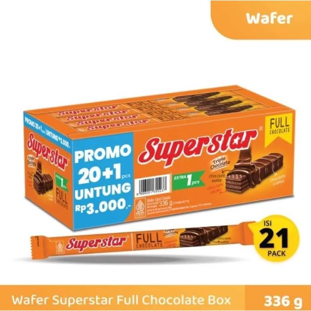 

Superstar - Wafer Superstar - Wafer Cokelat isi 20 batang per Box