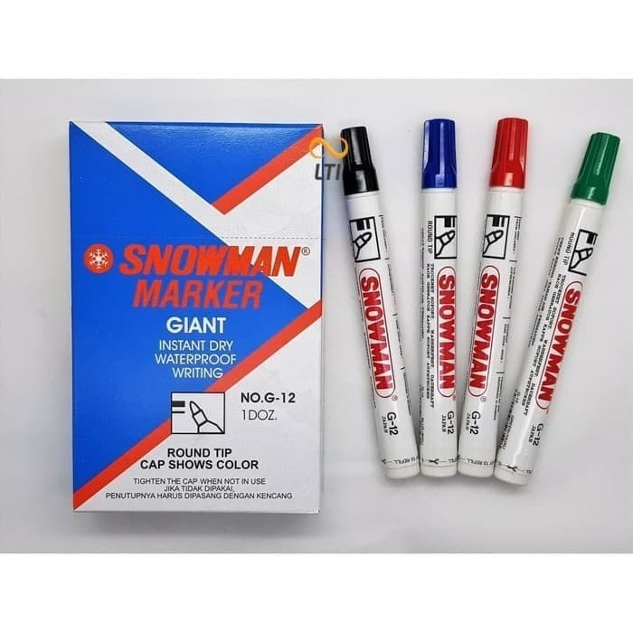 

SNOWMAN SPIDOL PERMANENT MARKER BS - G12 TIDAK BISA DI HAPUS WATERPROOF