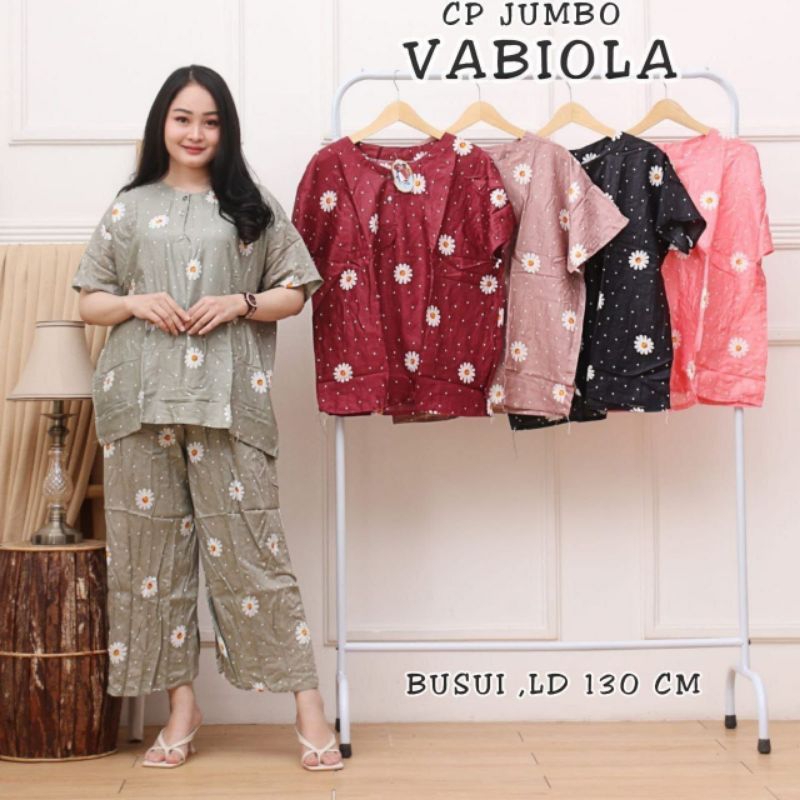 Setelan jumbo wanita Ld 130 celana panjang setelan piyama jumbo bahan rayon