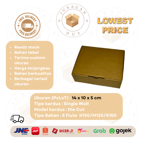 

Kardus Uk 14 x 10 x 5 CM Die Cut