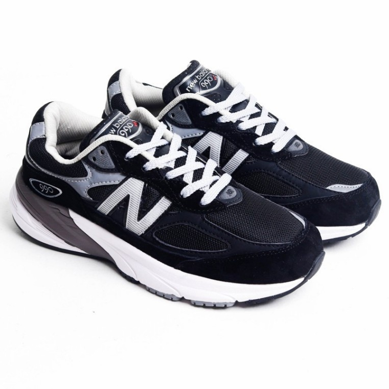 Sepatu New Balance 990 V6 Black White Grey MR990HB6 Hitam Putih Abu NB Sneakers Pria Running Lari Ol