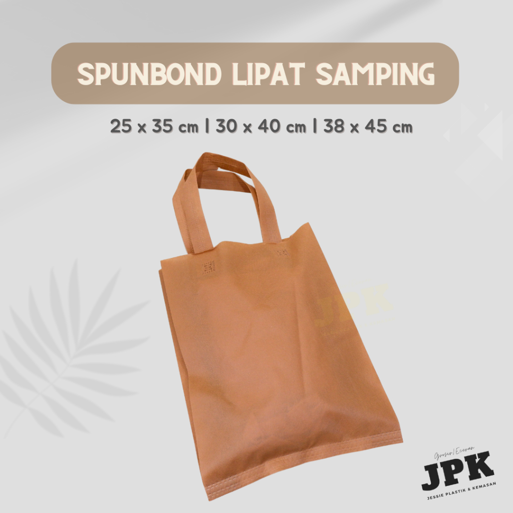 

tas spunbond lipat samping COKLAT / BROWN - 25x35 / 30x40 / 38x45 cm @12 pcs