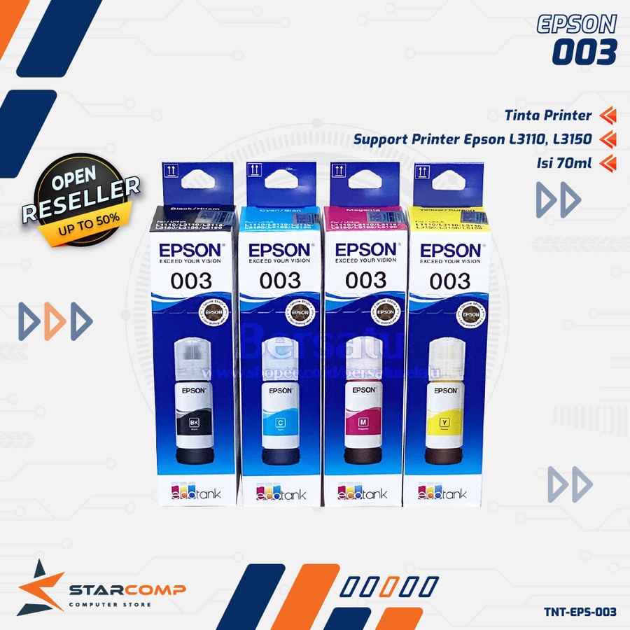 TINTA PRINTER EPSON 003 ORIGINAL L3110,L3150,L5190