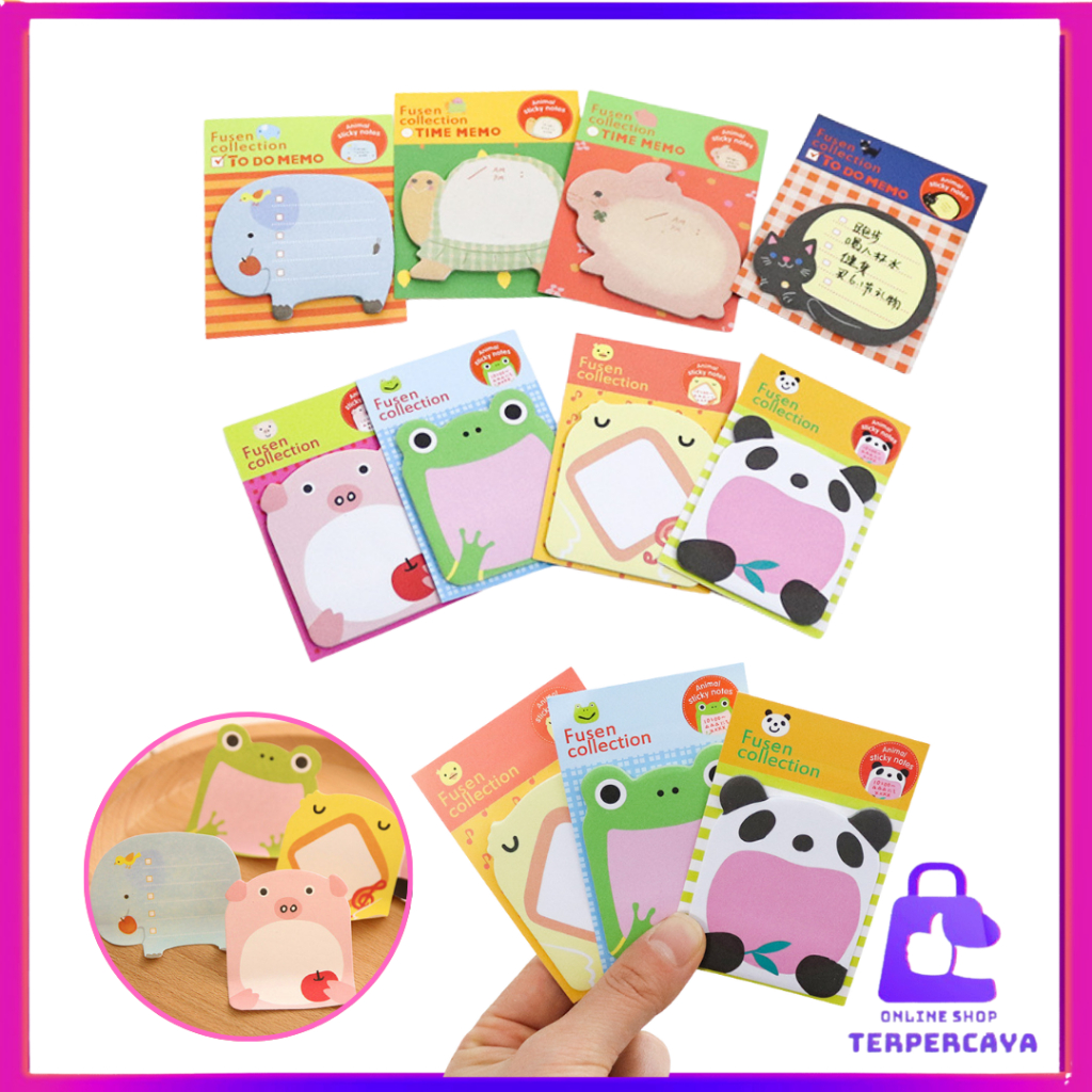 

OST Kertas Tempel Pengingat Motif Hewan Tempelan Kertas Catatan Memo Note Karakter Animal Mini Book Karakter Binatang Lucu