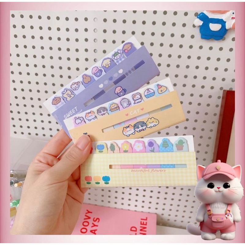 

N90 Sticky Note 8IN1 (120 Lembar) / Kertas Memo Tempel Karakter 8IN1 Tempelan Kertas Catatan 120 Lembar Pembatas Buku Karakter Hewan Lucu Penanda Buku Stationery Memo Pad Convenience Cute 8 IN 1