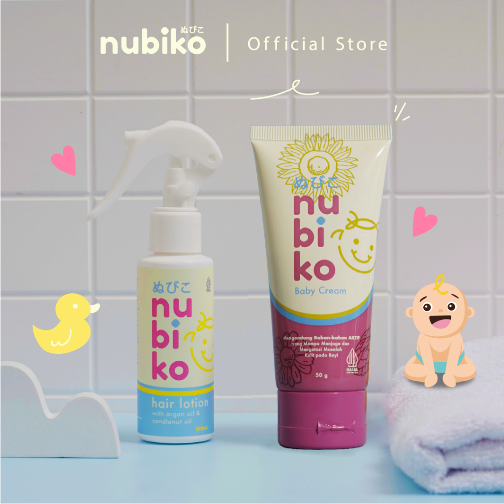 Nubiko Cream / Paket Bundling Nubiko Baby Cream + Nubiko Hair Lotion / Nubiko Penghilang Bekas Luka 