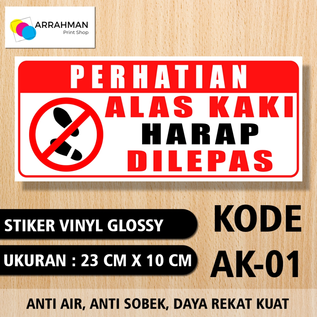 

Stiker Alas Kaki Harap Dilepas ( Tempel, Bahan Anti Robek & Anti Air )
