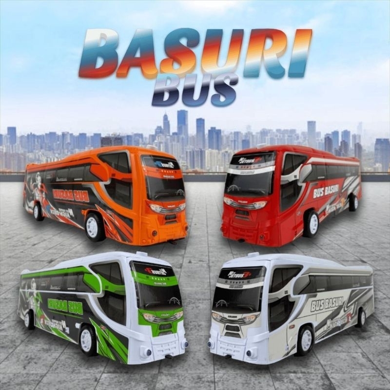 Mainan Bus Basuri Telolet Viral | Bus Anak Bunyi Keras + Lampu LED | Hadiah Anak Murah