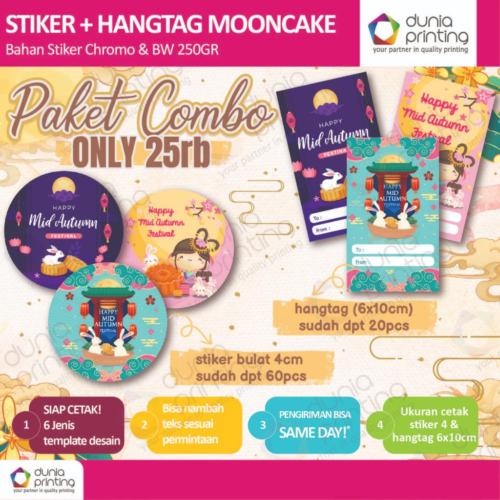 

Sticker Mooncake Festival/ Sticker Mid-Autumn Festival/ Sticker Mooncake / Paket Combo Stiker Hangtag Mooncake Festival