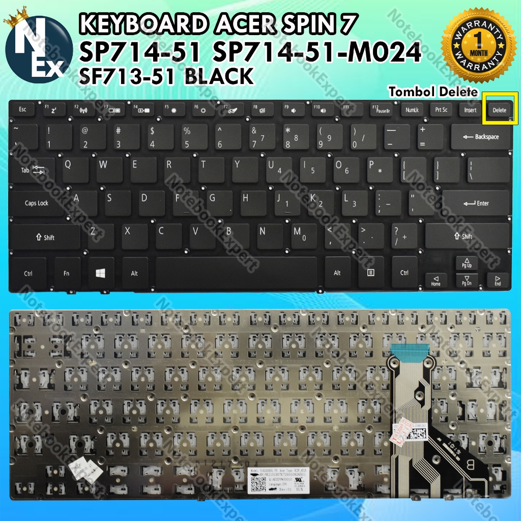 KEYBOARD ACER SPIN 7 SP714-51 SP714-51-M024 SF713-51 BLACK