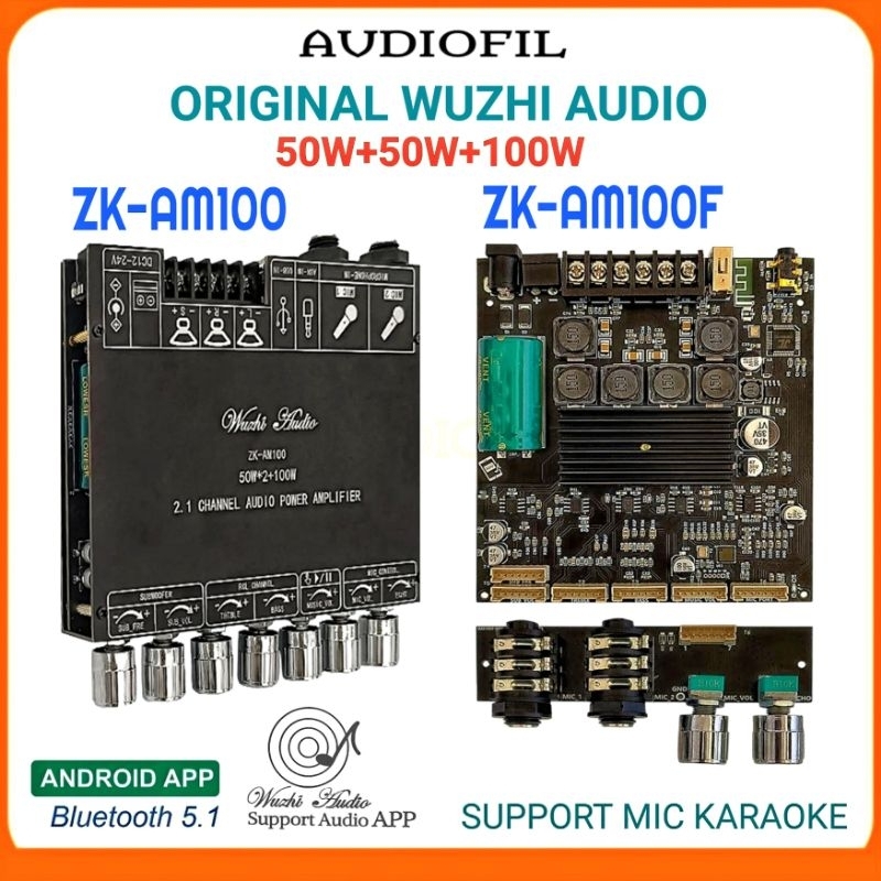 ZK-AM100/ ZK-AM100F TPA3116 Amplifier Class D Karaoke Echo Microphone 2.1 CH Original Wuzhi Audio