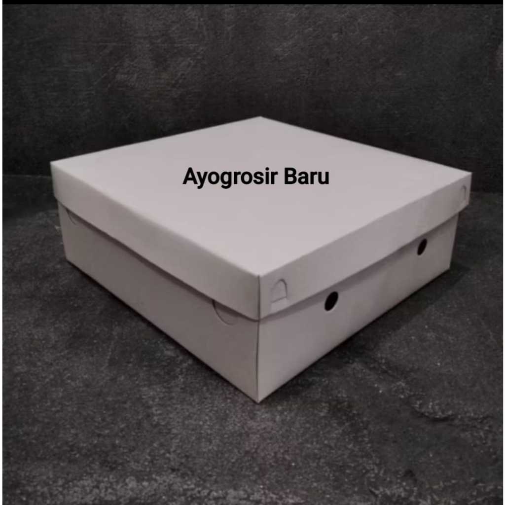 Dus 18x18 Putih Polos TEBAL Tutup Pisah Selip 350 gram / 400 gram Box Kotak Box Nasi Katering