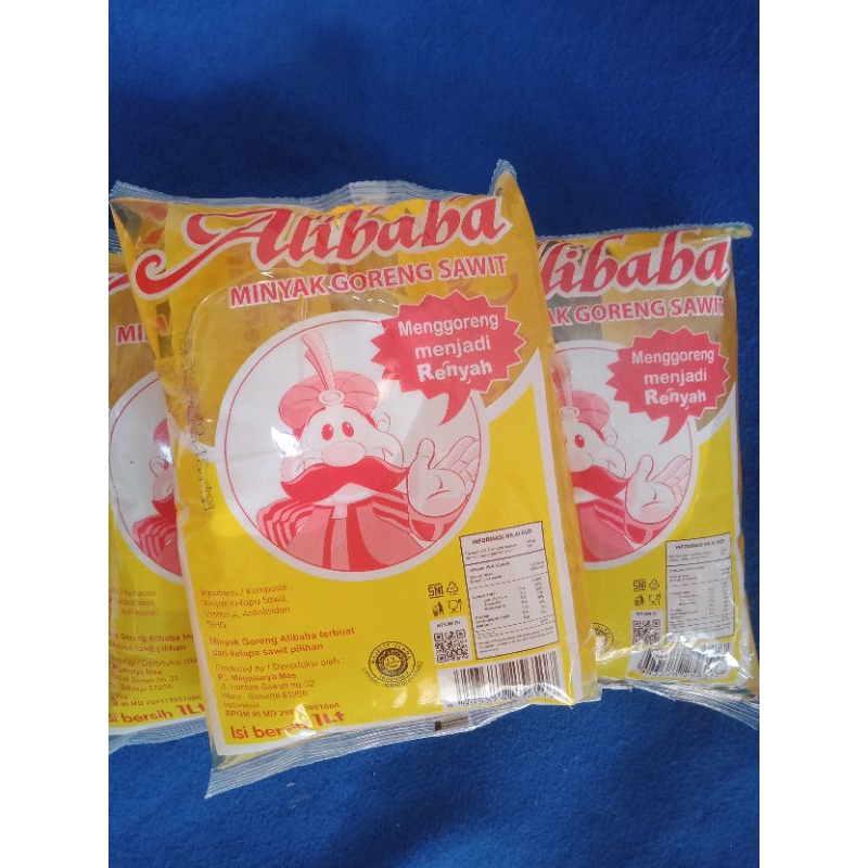 

MINYAK ALIBABA 1LITER/MINYAK GORENG/MINYAK SAWIT/MINYAK JERNIH/TOKO SEMBAKO