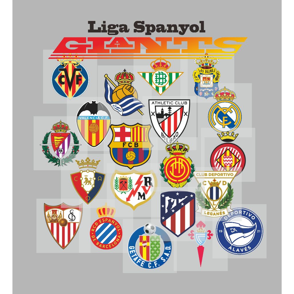 

Sablon DTF Setrika logo club liga Spanyol Kualitas Premium Tahan Lama Sablon Murah Premium