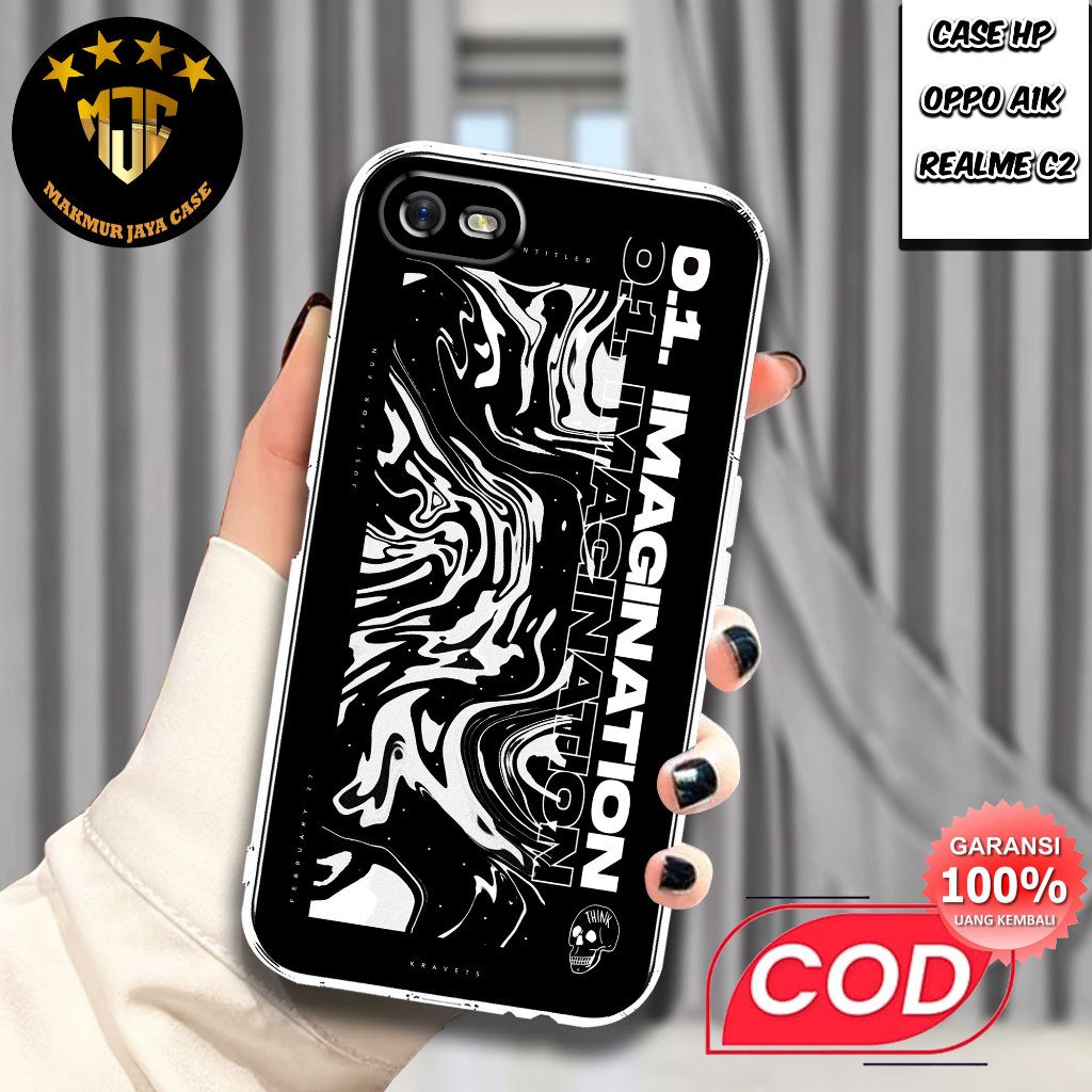 Case OPPO A1K / REALME C2 - Casing OPPO A1K Motif (art ) - Softcase Premium Fourside - Bening Transp