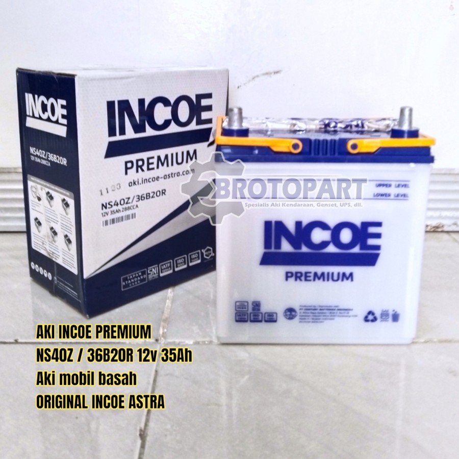 Aki Mobil INCOE Premium NS40Z 36B20R Aki Basah 12v 35A Original INCOE ASTRA