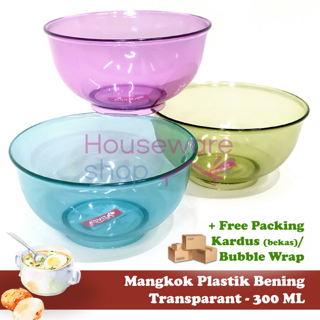 Mangkok Plastik Bening / Mangkuk Plastik Kecil As 4.5" 300 ml / Mangkok Clear Food Grade