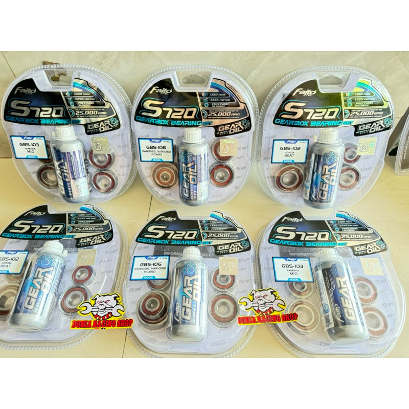 Faito GearBox Bearing S720 + Oli Garden Beat Scoopy Genio Beat deluxe Vario 125 150 PCX Mio Fino Nou