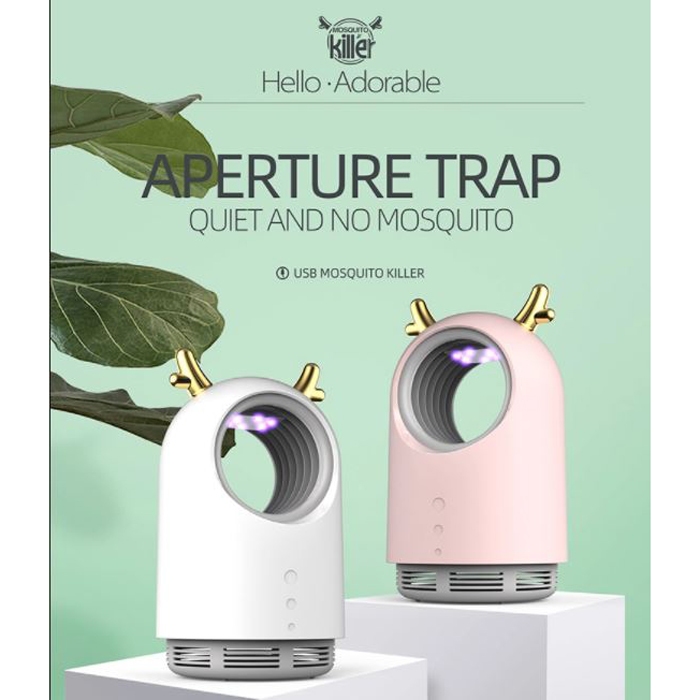 Pembasmi Nyamuk Mosquito Lamp Killer USB UV Vortex Purple Light 368nm 5W 5V Hello Adorable