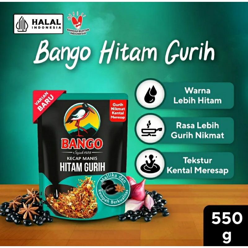

Kecap Bango Manis Hitam Gurih 1000g/950g Original
