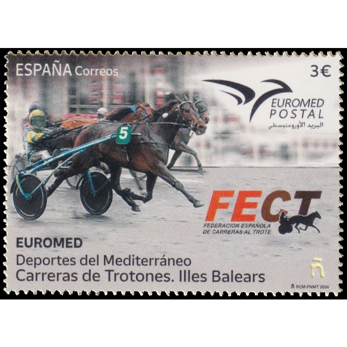 

Prangko Spain 2024 EUROMED Postal - Sports of the Mediterranean - Harness Racing SW #5819 HQT Mint Never Hinged Very Fine