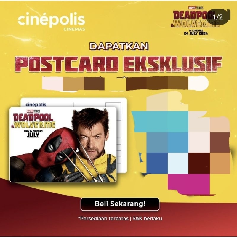 

Postcard Ekslusif Cinepolis Wolverine Deadpool