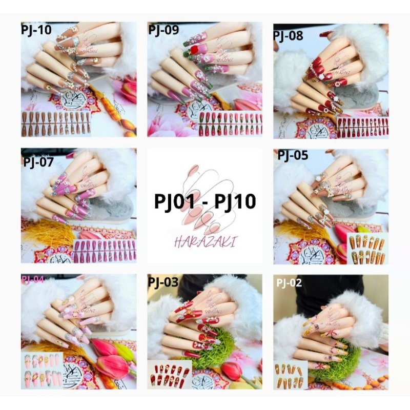 [NEW] kuku palsu panjang kuku palsu pernikahan fake nail art nailart free lem