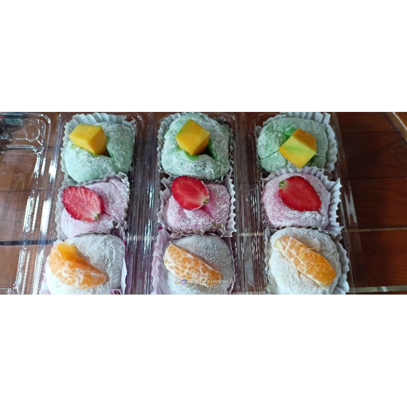 

mochi arsweet isi 3 + toping buah segar