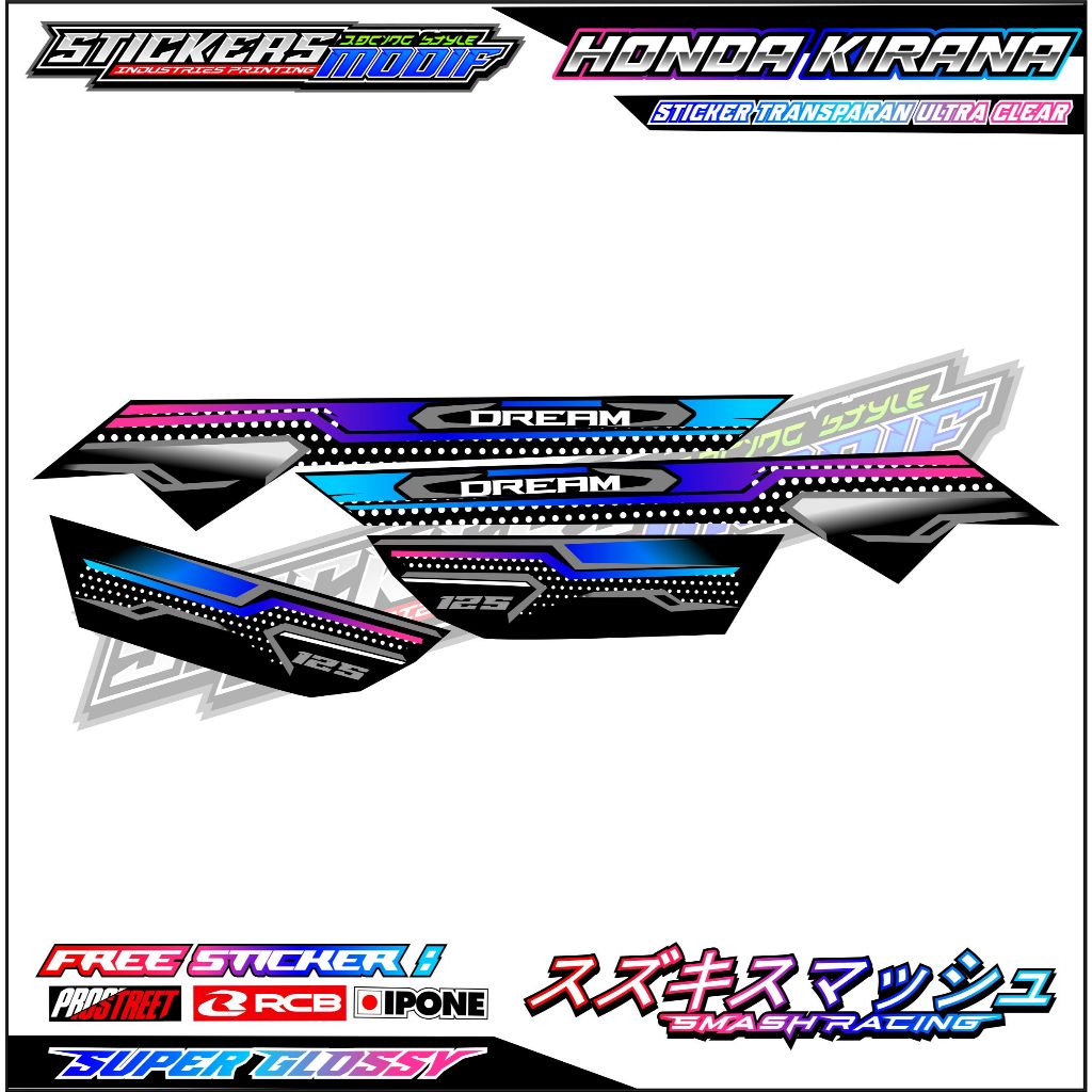 STRIPING VARIASI MOTOR HONDA KIRANA 125 / STICKER LIST VARIASI MOTOR KIRANA 125