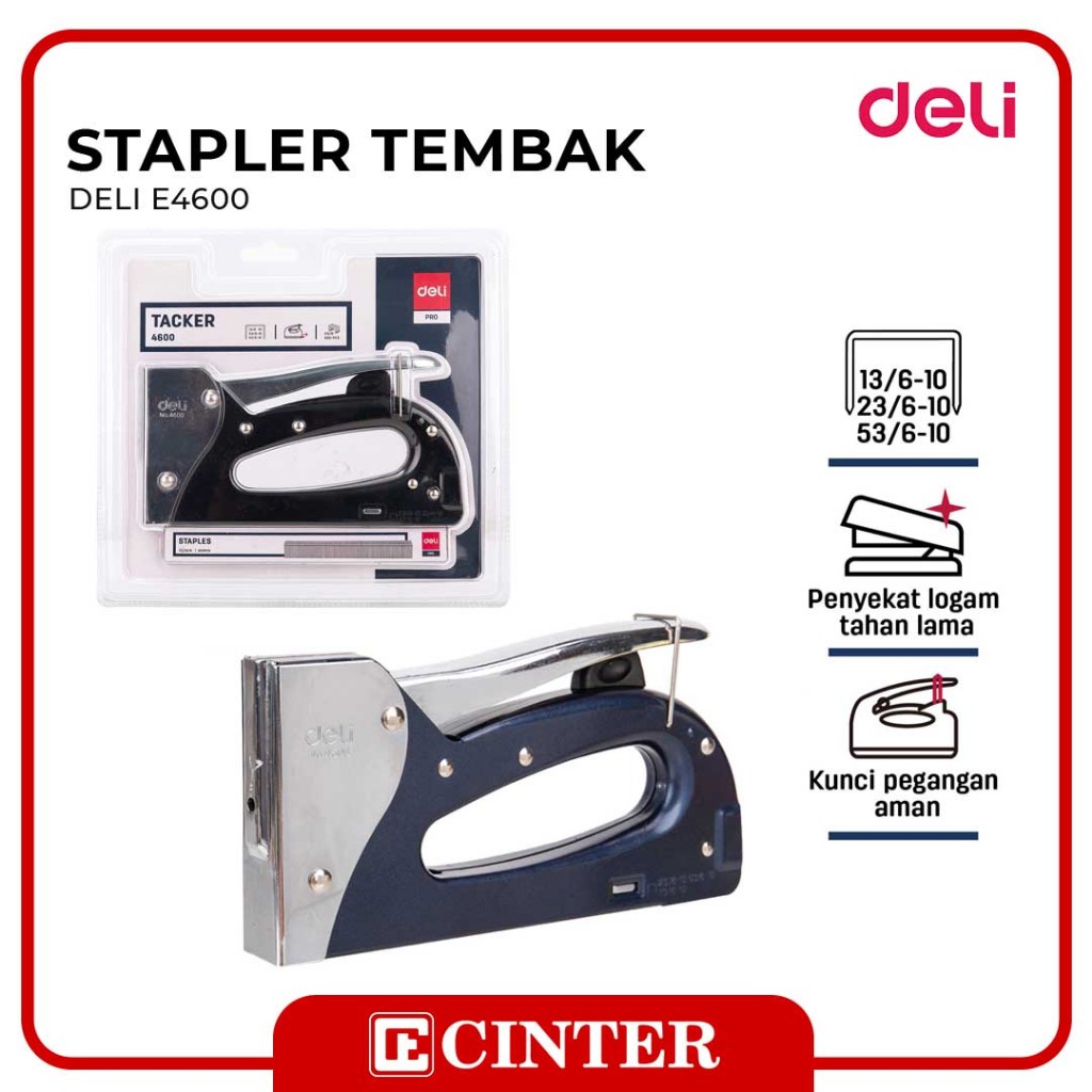 

DELI - STAPLER / HEKTER / JEKREKAN TEMBAK BAHAN METAL NO.23/6-10 E4600 BLACK