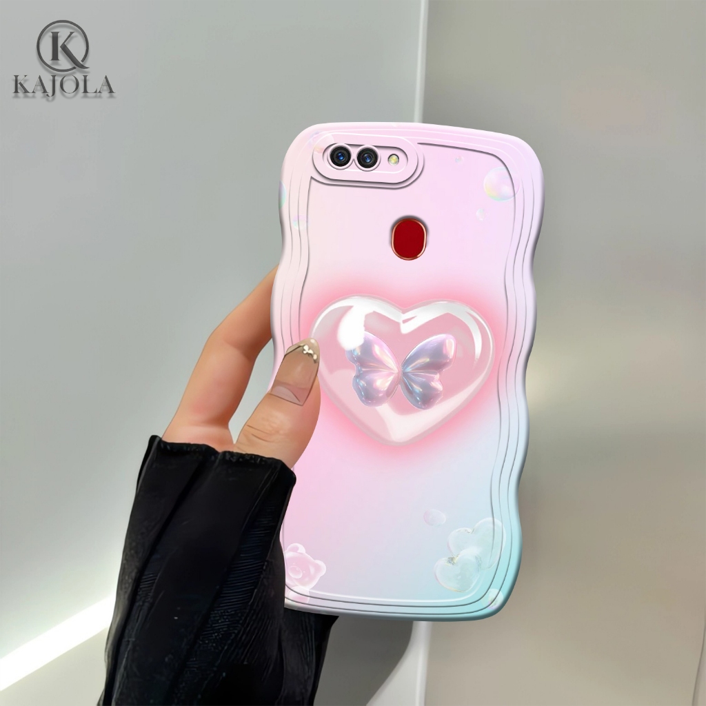 Case Gelombang Oppo A5S / A12 / A11K / A7 / F9 Motif Aesthetic Bahan Softcase silicon Lentur - Skin 