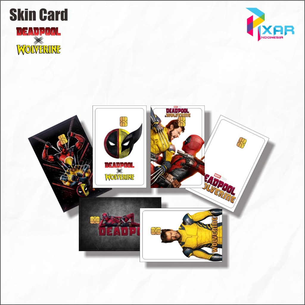 

STICKER PELINDUNG KARTU SKIN CARD ATM SIM KTP E-MONEY STIKER MOTIF DEADPOOL & WOLVERINE SUDAH DILAPISI ANTI GORES